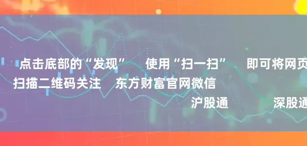 郑州配资平台      点击底部的“发现”     使用“扫一扫”     即可将网页分享至朋友圈                            扫描二维码关注    东方财富官网微信                                                                        沪股通             深股通